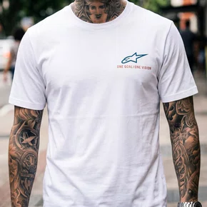Camiseta Alpinestars Sparky Branco Original Premium Manga Curta