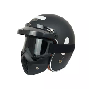 Capacete Aberto Origine Primo Solid Matt Com Palas Oculos Mascara