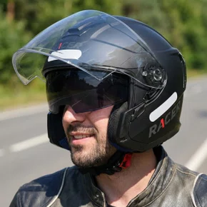 Capacete Aberto Racer1 Rc3 Wind-R Monocolor Preto Fosco