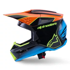 Capacete Off Road Alpinestars SM3 Fray Preto Laranja Amarelo