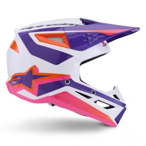 Capacete Alpinestars SM3 Heat Branco Roxo Rosa