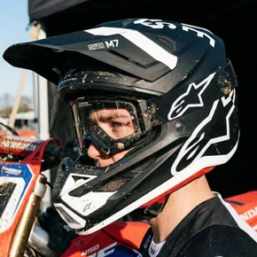 Capacete Motocross Off Road Alpinestars SM7 Dasher Preto Branco