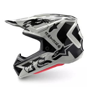 Capacete Off Road Alpinestars SM7 Wolf Dust Cinza Claro Preto