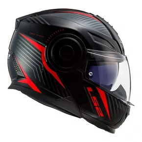 Capacete Articulado LS2 Scope FF902 Hamr Preto Vermelho
