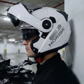 Capacete Articulado Norisk Ff345 Route Monocolor Branco