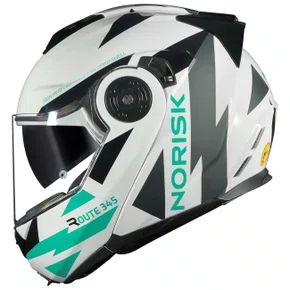 Capacete Articulado Norisk FF345 Route Reflex Branco Titânio