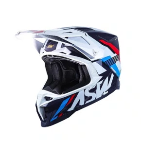 Capacete Off Road Asw R1 MIPS Neo Branco Marinho Vermelho