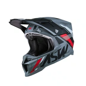 Capacete Off Road Asw R1 MIPS Neo Chumbo Preto Vermelho