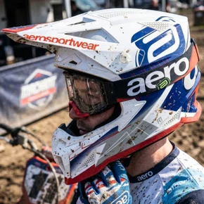 Capacete Asw Motocross R1 MIPS Prisma Branco Marinho