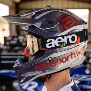 Capacete Asw Motocross R3 Essence Azul Cinza Vermelho Branco