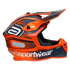 Capacete Asw Motocross R3 Essence Laranja Cinza Branco