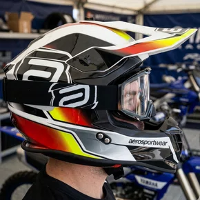 Capacete Asw Motocross R3 Pure Branco Preto Vermelho Amarelo