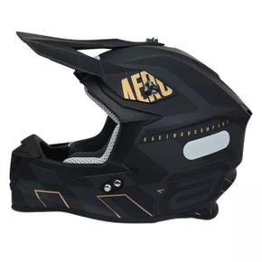 Capacete Asw Motocross R3 Victorious Preto Gold