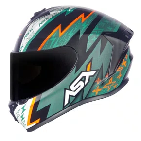 Capacete Fechado Asx Draken Thunder Preto Verde Laranja