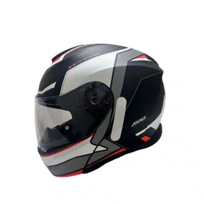 Capacete Articulado Axxis Gecko Capital B5 Sv Preto Branco Verm