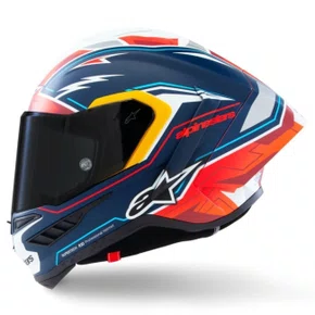 Capacete Fechado Alpinestars SR10 Pedro Acosta Azul Vermelho Branco