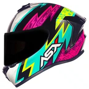 Capacete Fechado  Asx Draken Thunder Preto Rosa Tiffany