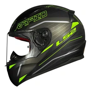Capacete Fechado LS2 FF353 Rapid Rokku Preto Amarelo Fosco