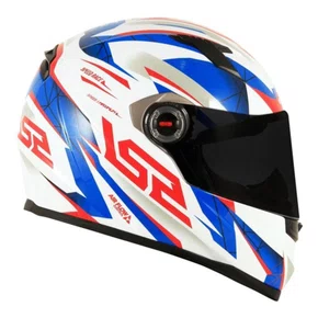 Capacete Fechado Ls2 Ff358 Draze Branco Azul Vermelho