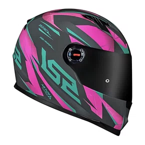 Capacete Fechado Ls2 Ff358 Draze Cinza Verde Rosa