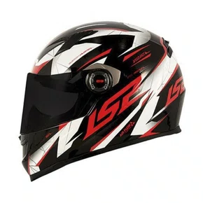 Capacete Fechado Ls2 Ff358 Draze Preto Branco Vermelho