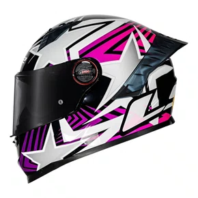 Capacete Fechado LS2 FF358 Pro Estellar Preto Rosa Roxo