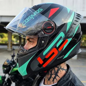 Capacete Fechado LS2 FF358 Pro Modok Verde Laranja