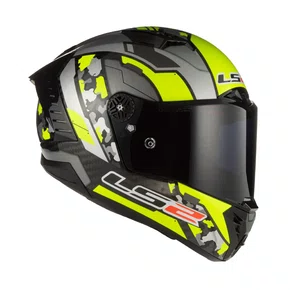 Capacete Fechado Ls2 Ff805 Space Cinza Amarelo Flour