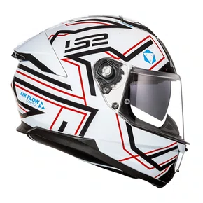 Capacete Fechado LS2 FF808 Stream 2 Maze Branco Preto