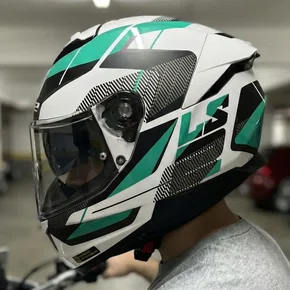 Capacete Fechado LS2 FF808 Stream 2 Road Branco Verde
