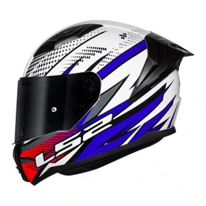 Capacete Fechado LS2 FF810 Vigo Flight Branco Azul Vermelho