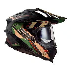 Capacete Fechado Ls2 Mx701 Explorer Extend Militar Verde Fosco