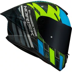 Capacete Fechado Norisk Carbon R Team Amarelo Azul