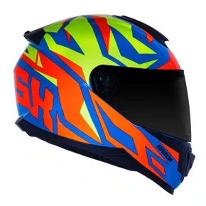 Capacete Fechado Norisk Razor Cutting Azul Fluo Amarelo Vermelho