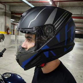 Capacete Fechado Norisk Razor Full Preto Azul Fosco
