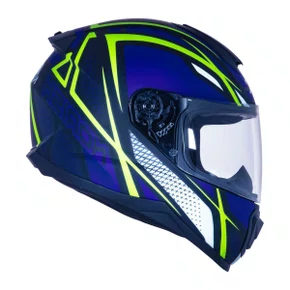 Capacete Fechado Norisk Razor Ninja Fosco Azul Amarelo