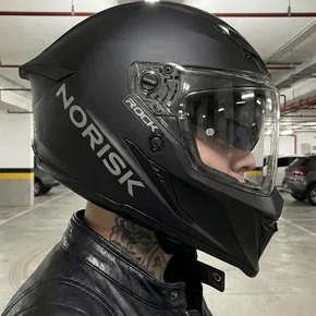 Capacete Fechado Norisk Rock Com Oculos Solar Monocolor Preto Fosco