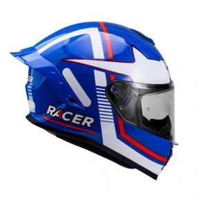 Capacete Fechado Racer1 Rc1 Nava Azul Branco Vermelho