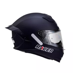 Capacete Fechado Racer1 Rc1 Preto Fosco