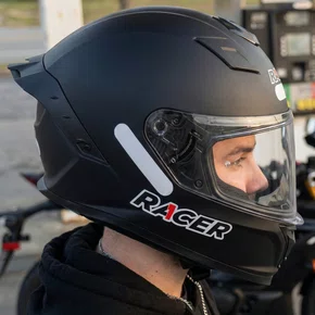Capacete Fechado Racer1 Rc1 Preto Fosco