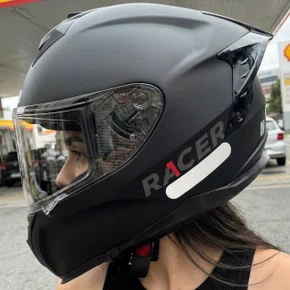 Capacete Fechado Racer1 Rc2 Start Monocolor Preto Fosco