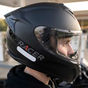 Capacete Fechado Racer1 Rc2 Start Monocolor Preto Fosco