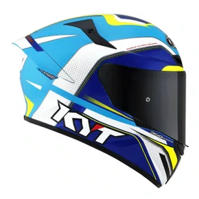 Capacete KYT TT Course Grand Prix Branco Azul