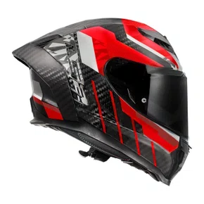 Capacete Fechado Ls2 FF807 Dragon Carbon Trax Vermelho
