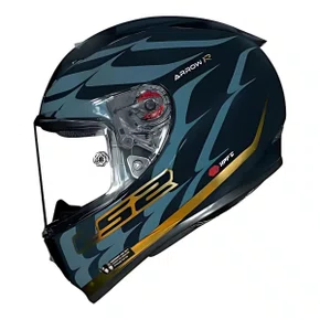 Capacete Fechado LS2 FF323 Arrow R Flames Azul Ouro
