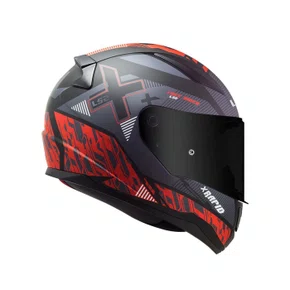 Capacete Fechado Ls2 Ff353 Rapid Xtreet Fosco Preto Vermelho