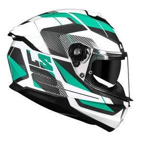 Capacete Fechado LS2 FF808 Stream 2 Road Branco Verde
