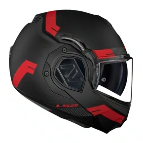 Capacete Articulado Ls2 Ff906 Advant Bend Preto Vermelho Fosco