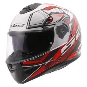 Capacete Articulado LS2 FF908 Strobe 2 Xdron Branco Vermelho