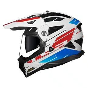 Capacete Ls2 MX702 Pioneer 2 Namib Branco Azul Vermelho